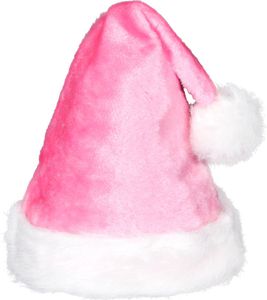 Weihnachtsmütze Nikolausmütze Plüsch rosa wm-92