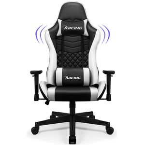 Aiibot Gaming Stuhl ,Bürostuhl Ergonomisch mit verstellbare  Armlehnen, Kopfkissen und Lendenkissen ,pc stuhl mit Wippfunktion ,Gaming Stuhl 150 kg