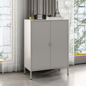 Aktenschrank 'Hailuoto' 80x40x110cm Hellgrau Aktenschrank 'Hailuoto' 80x40x110cm Hellgrau