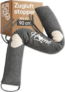 Zugluftstopper 90cm - Waschbar - Energiesparend - Extra Schwer - Für Türen und Fenster - Grau Zugluftstopper 90cm - Waschbar - Energiesparend - Extra Schwer - Für Türen und Fenster - Grau