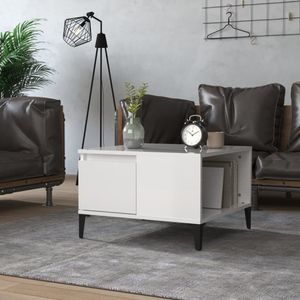 vidaXL Stolik kawowy biały wysoki połysk 55x55x36,5 cm materiał drewnopochodny