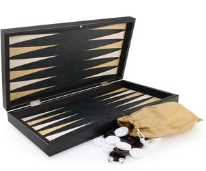 Luxus Board Game Backgammon Tavla XXL Klassik Leder Brown