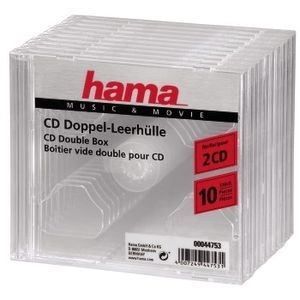 Hama Standard CD Double Jewel Case Packung mit 10 transparenten