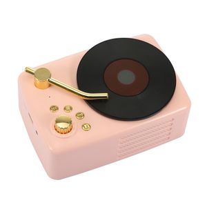 drahtlose Bluetooth-kompatible 5.0 wiederaufladbare Vintage-Gramophon-Lautsprecher Musik Player-Rosa