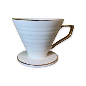 Zellerfeld Weiß Gold Espresso Türkischer Kaffeetassen-Set Konisch 6-teilig 6 Personen