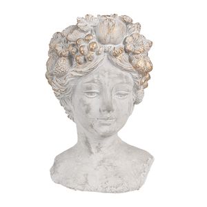 Clayre & Eef Innenblumentopf Frau 14x14x22 cm Grau Stein
