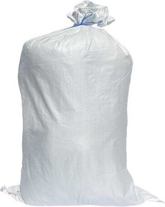 10x Schwerlastsack Gewebesack Hochwassersack Getreidesack Lagersack PP mit rotem Streifen 650 x 105 mm 50 kg weiss