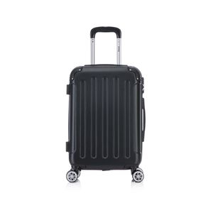 Flexot® F-2045 Handgepäck Bordcase Trolley Koffer Reisekoffer Hartschale Doppeltragegriff mit Zahlenschloss Gr. M Farbe Schwarz