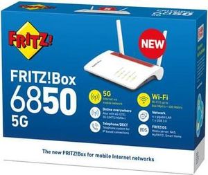 FRITZ!Box 6850 5G INT. Modem LTE, router WLAN (maks. 866 Mbit/s) i system telefonii IP