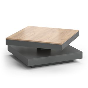 Vicco Coffee table Elias, 70 x 34 cm, Anthracite/Gold power oak