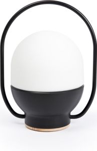 Stolná lampa na batérie TAKE AWAY LED 1,5W 2700K ABS+drevo matná čierna D:14,7cm V:20cm