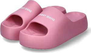 Tommy Jeans Damen Badelatschen/ Pantoletten Rosa Synthetik Größe: 35/36