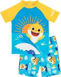 Baby Shark - "Surf's Up!" dvoudílné plavky pro chlapce NS7147 (116) (modrá/žlutá)