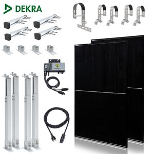 NuaSol Balkonkraftwerk 830W/600W All Black Photovoltaik Solaranlage & Halterung