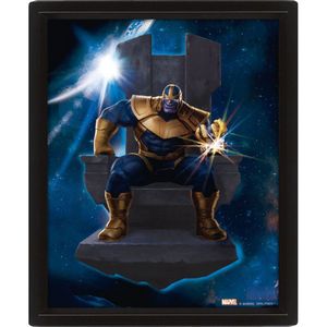 Avengers - Thanos - fertig gerahmtes 3D Poster - 20x25 cm