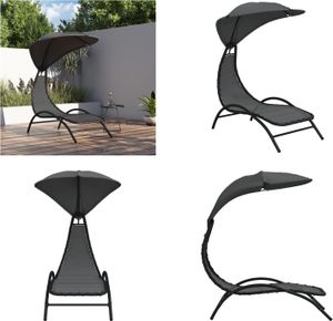 vidaXL Sonnenliege mit Dach Dunkelgrau 167x80x195 cm Stoff & Stahl - Sonnenliege Mit Dach - Sonnenliegen Mit Dach - Sonnenliege - Gartenliege vidaXL Sonnenliege mit Dach Dunkelgrau 167x80x195 cm Stoff & Stahl - Sonnenliege Mit Dach - Sonnenliegen Mit Dach - Sonnenliege - Gartenliege