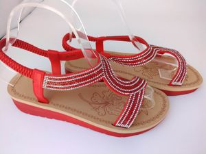 Sandale Rot Glitzersteinchen Grösse 37
