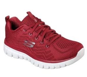 SKECHERS 12615/RED Graceful-Get Connected Damen Sneaker rot/weiß, Größe:39, Farbe:Rot