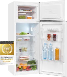 Exquisit Kühl-Gefrierkombination KGC270-45-040D weiss | 206 L Volumen | Kühl-Gefrier-Kombination Türanschlag wechselbar | Temperaturregelung | Kühlgefrierkombination freistehend