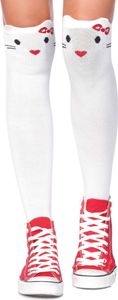 Goodbye Kitty knee highs, Farbe:WHITE, Größen:O/S