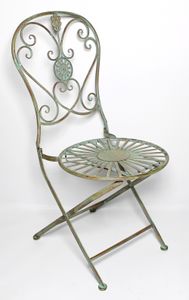 Metall-Stuhl "Pfauenauge, Maße Ø 40 cm, Sitzhöhe 45 cm, GH 93 cm