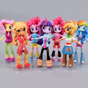 7pc My Little Pony Anime Figur Kawaii Pvc Movable Humanoid Spielzeug Puppe 12cm