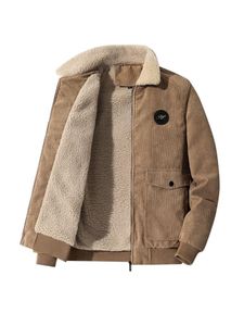 Herren Übergangsjacken Fleece Jacken Revers Casual Winter Warm Outdoor Winterparka Beige,Größe EU XL