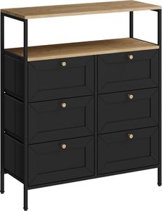 Vicco Kommode Belaro, 80 x 95 cm mit 6 Schubladen, Schwarz