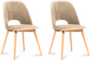 Konsimo Židle  2 ks "TINO", béžový, látka/dřevo, skandinávská, 48x86x44 cm