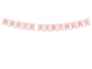 Happy Birthday Girlande 15x175cm rosa