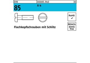 Flachkopfschraube DIN 85/ISO 1580 Schlitz M 5 x 12 A 4
