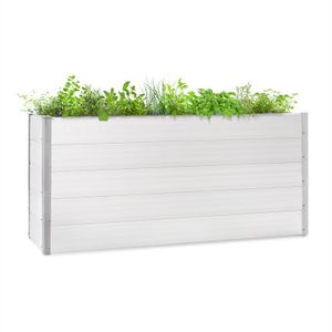 Blumfeldt Nova Grow Gartenbeet,195 x 91 x 50 cm (BxHxT),Material: WPC mit UV-, Rost- und Frostschutz,Holzoptik,rückenschonende Höhe,einfacher Zusammenbau,weiß