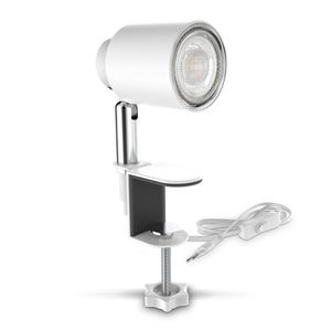 LED Klemmleuchte Leselampe Clip Bettlicht schwenkbar weiß Metall 5W GU10