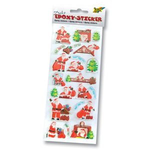 Folia 3D Deko Epoxy Sticker, Motiv Weihnachtsmann Weihnachten Set 3, mehrfarbig (1 Set)