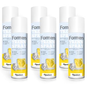 6 x 500ml Oputec Formen-Trennspray für kreative Anwendungen: Formen-Trennmittel mit Anti-Haft-Wirkung für Kunststoffformen, Silikonformen, Kreativbeton