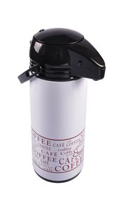 Pump Thermokanne 1,9L Kaffeekanne Pumpkanne Isolierkanne, Design:Coffee Tasse