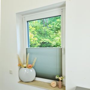 Premium Klemmfix-Plissee ohne bohren, Faltrollo Rollo Jalousie für Fenster Tür Grau 70 cm 150 cm