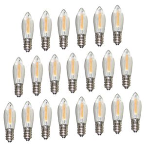21 Stück LED Filament Topkerze 34 V 0,2 W für 7 Brennstellen E10 Riffelkerze Ersatzbirne Glühbirne Glühlämpchen für Lichterketten Pyramide Schwibbogen