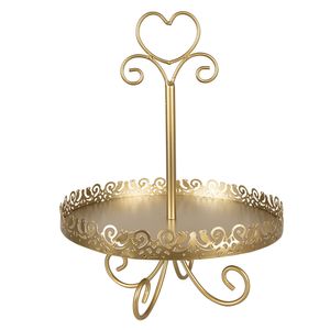 Clayre & Eef Etagere Ø 30x40 cm Goldfarbig Metall Herz