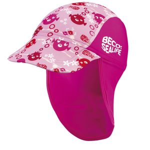 BECO Sealife Sonnenhut Mit Nackenschutz Für Kleinkinder Rosa UV50+ Größe 1