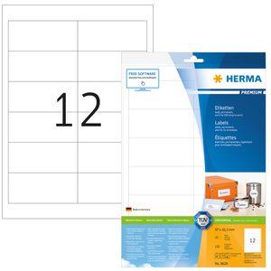 HERMA Etiketten Premium A4 weiß 97x42,3   mm Papier 120 St.