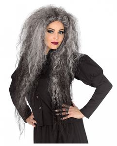 Wilde Hexen Perücke Grau als Kostümzubehör für schaurige Halloween Kostüme