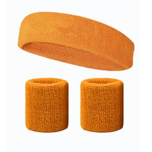 Sport Schweißband Stirnband Armband, Erwachsenen Schweißbänder Baumwolle Fitness Schutz, Atmungsaktiv Gelb