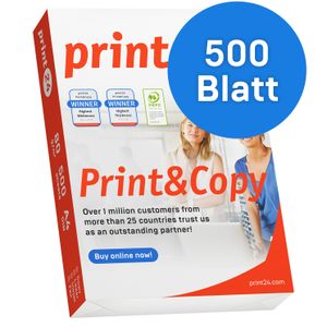 print24 Druckerpapier Kopierpapier 500 Blatt 1 x 500 A4 80g Premium Weiß  PEFC