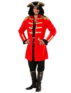 Rotes Piratenkapitän-Kostüm für Herren