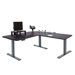 Eck-Schreibtisch MCW-D40, Computertisch, elektrisch höhenverstellbar 178x178cm 84kg  schwarz, anthrazit-grau
