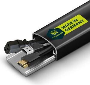 Yourkon Aluminum Kabelkanal Berlin 75 cm Schwarz eloxiert  5x2,6cm
