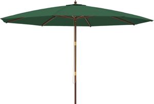 vidaXL Sonnenschirm mit Holzmast Grün 400x273 cm