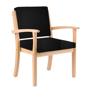 Stuhl für Schwergewichtige mit Armlehnen bis 250kg Alexander XXL Adipositas Schwerlaststuhl Kunstleder Soft Schwarz