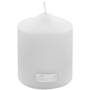 Fink Living - Stumpenkerze Candle - 10 cm hoch Weiß - metallic